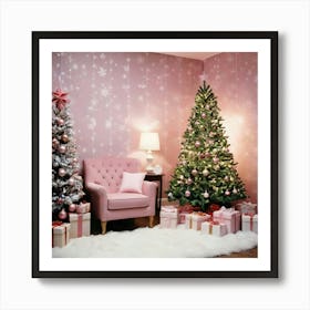 Pink Christmas Tree 4 Art Print