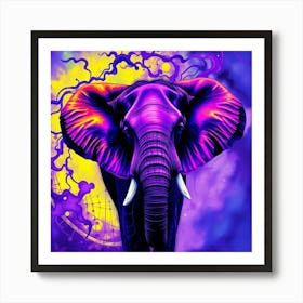 Purple Elephant Art Print