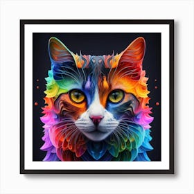 Colorful Cat Art Print