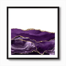 Purple & Gold Agate Texture 21 Art Print