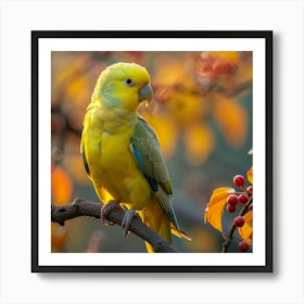 Yellow Parrot Art Print