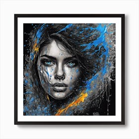 Girl With Blue Eyes Art Print