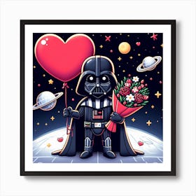 Darth Vader Valentines Day Cartoon Star Wars Art Print Art Print