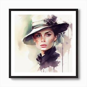 Watercolor Elegant Woman  #1 Art Print