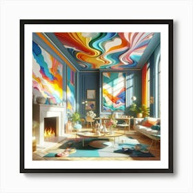 Colorful Living Room Art Print