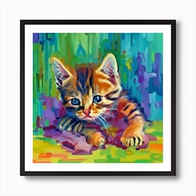 Bengal Kitten Playing Art Print