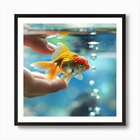 Goldfish In Water Art Print