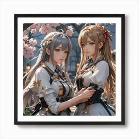 Two Anime Girls Art Print