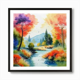 Autumn Landscape Painting Art Print