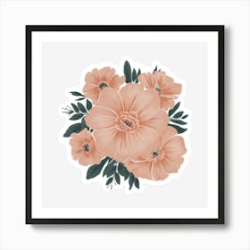 Peach Flowers Art Print