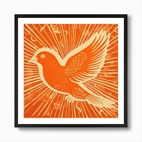 Retro Bird Lithograph Dove 1 Art Print