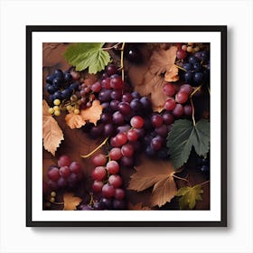 Autumn Leaves And Grapes 8 Art Print