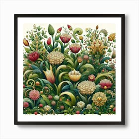 Flowers In The Garden 1 Art Print