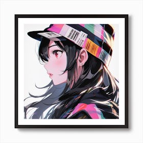 Anime Girl In Hat Art Print