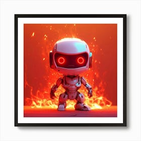 Robot With Red Eyes Art Print