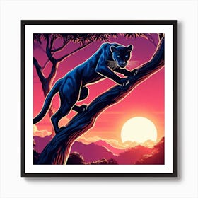 Panther at Dusk Art Print
