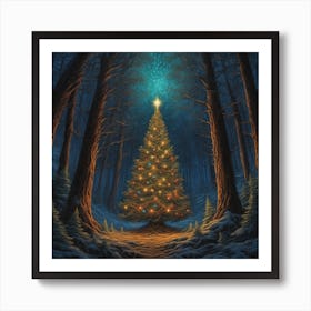 Christmas Tree In The Forest 99 Art Print