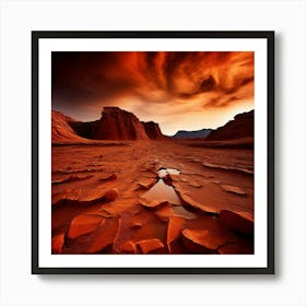 neo-abstract expressionism Red Rocky Desert Art Print