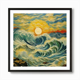 Crashing waves Art Print