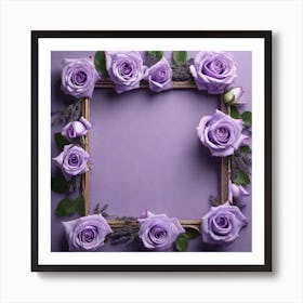Purple Roses Frame 3 Art Print