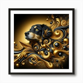 Abstract Dog Art Art Print