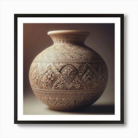 Pottery Vase With Intricate Designs And Patterns (2) Art Print