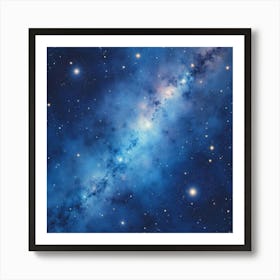 Dreamlike Watercolor View Of Cosmic Star Fields 1 Art Print