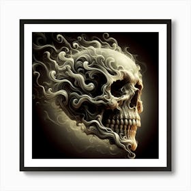 Skull With Smoke Art Print