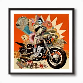 'The Sun And The Motorcycle' Art Print