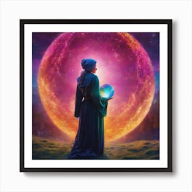 Psychic With A Crystal Ball - Mystic World Art Print