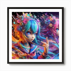 Anime Girls Art Print