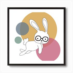 Space Rabbits Castor Art Print