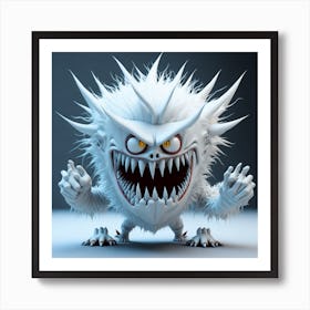 Leonardo Diffusion 3d Hd White Monster Crazy Sharp Hair With B 1 (2) Art Print