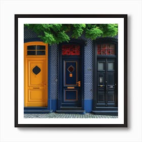 Colorful Doors Art Print