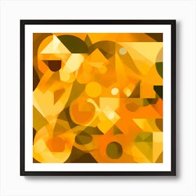 Orange Abstract Painting Art Print