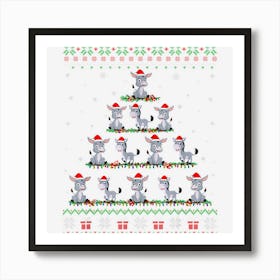 Matching Ugly Christmas Ornament Decor Xmas Donkey Tree 1 Art Print