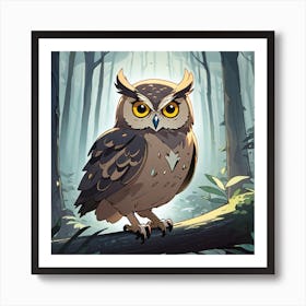 Owl In The Forest 31 Art Print