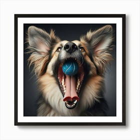 Dog With Ball Art Print