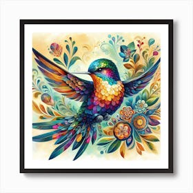 Bird Calibri Art Print