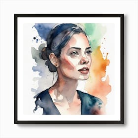 Portrait Of A Woman, Design An Artwork Of A Bustling City Street In The Rain Art Print