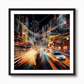 New York City At Night Art Print