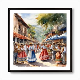 Women In Traditional Dress Art Print