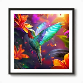 Colorful Hummingbird Art Print