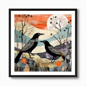 Bird In Nature Crow 4 Art Print