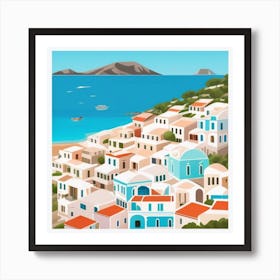 Greek Village Art Print