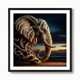 Tangled Elephant Art Print