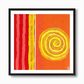 Warm Bold Colored Abstract Trendy Design Art Print