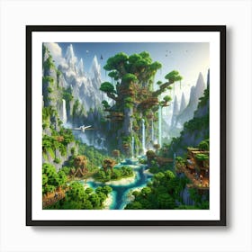 Minecraft World 1 Art Print