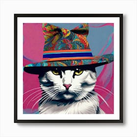 Cat In A Hat Art Print