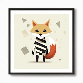 Fox In Stripes Art Print